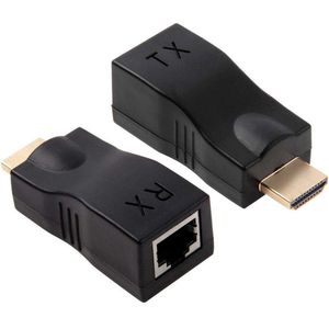 HDMI naar Ethernet (RJ45) adapter - HDMI extender adapter - tot CAT6 CAT 6 - Zwart - Provium
