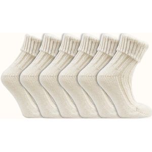 Wollen sokken | Omslag sokken | Alpacawol | Kleur: Wit | 6 paar