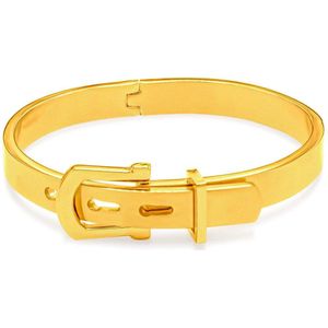 Victorious Dames Armband Goud – Gesp Riem Vormgeving – 16 t/m 18cm