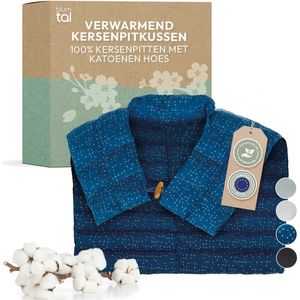 Blumtal - Kersenpitkussen - Blauw met print - Nekkussen - Oeko-TEX gecertificeerd