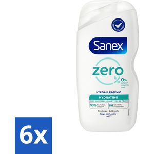 Sanex Zero % - Douchegel - Hydrateert - Alle Huidtypes - 400 ml - Voordeelverpakking - 6 stuks