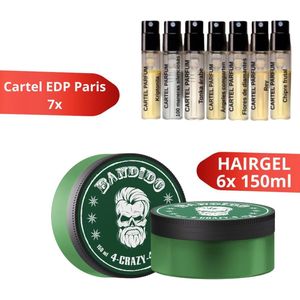 Bandido 6x Crazy Hair Gel 150ml & 7x Cartel Paris EDP 2ml