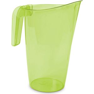 Waterkan/sapkan transparant/groen met een inhoud van 1.75 liter kunststof met handvat en schenktuit