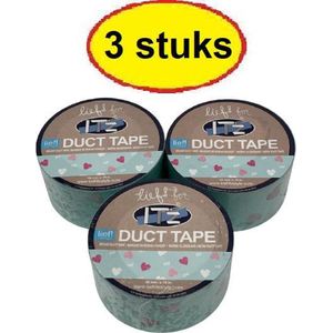 IT'z Duct Tape 43- Lief Mint Groen 3 stuks  48 mm x 10m  |  tape - plakband - ducktape - ductape