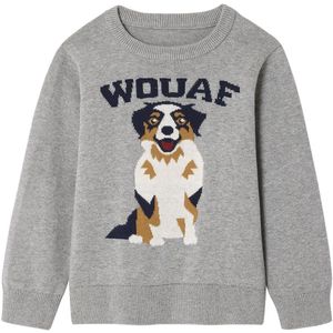 Vertbaudet - Trui met Ronde Hals - 100% Katoen - Print Chien