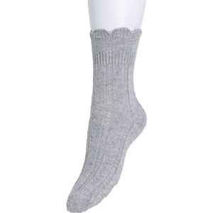 Bonnie Doon Girly Merino Wol en Cashmere Dames Sok Vrouwelijk Boordje Warm en Zacht Maat 36/42 Kleur Licht Grijs Mele - Merino Wol - Cashmere - Comfortabel - Elegant - Dames - Winter - Vrouwelijk - Luxe - Warme Voeten - Light Grey mele - BP241106.590