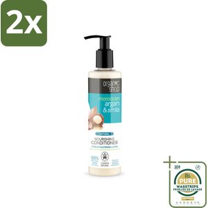 Organic Shop - Conditioner Argan & Amla - Hydraterend en Verzorgend - 280 ml - Voordeelverpakking - 2 stuks - Glans conditioner - Voedende conditioner