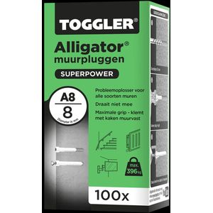 Pluggen A8 - Alligator plug - 100 stuks - Zonder flens - superpower - 0036296131050