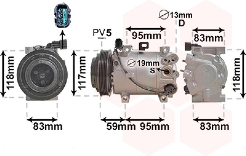 Van Wezel - AIRCO COMPRESSOR VOOR KIA PICANTO TA 2011-2017 977011Y200