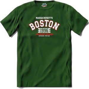 Boston 1996| Boston - Vintage - Retro - T-Shirt - Unisex - Bottle Groen - Maat 4XL