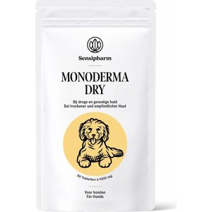 Sensipharm Monoderma Dry Hond - Voedingssupplement voor Huid en Vacht, bij Jeuk, Eczeem, Schilfers - 90 Tabletten à 1000 mg