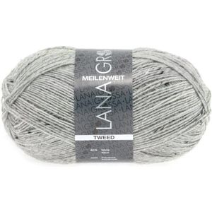 Lichtgrijze Tweed Sokkenwol 100g - Ideaal voor Zelfgemaakte Sokken