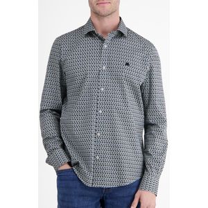 Lerros - Poplin Overhemd - Fjord Blue - Lange Mouwen - Knoopsluiting