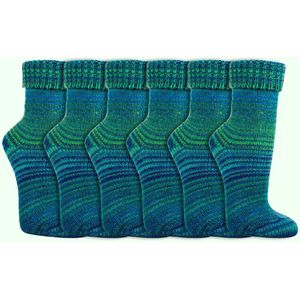 Wollen sokken | Scandinavisch | Dames & Heren | Kleur: Petrol | 6 paar
