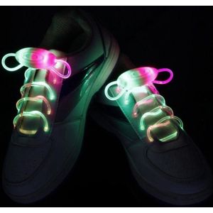 Lichtgevende LED Veters - Groen/Roze