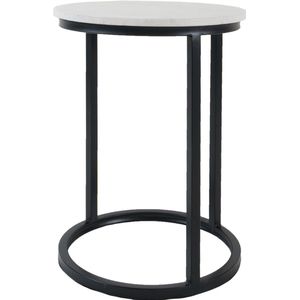 Laptoptafel Mitch Marmer Rond - Wit/Zwart