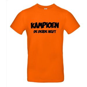 Kampioen de derde helft T-shirt - 100% Katoen - Maat XS - Classic Fit - Oranje