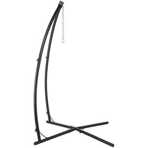 Hangstoel standaard - Hangmat Frame - Hangmatstandaard - Verstelbare Hoogte tot 210cm – Binnen en Buiten - Stalen Frame met Haak voor Hangstoel of Schommel - Zwart