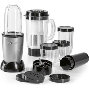 GOURMETmaxx smoothiemaker to go & keukenmixer 400W - Elektrische miniblender 750ml met 9 functies - Compacte Voedingsmixer incl. To-Go Cup - Vaatwasmachinebestendig, lekvrij en BPA-vrij