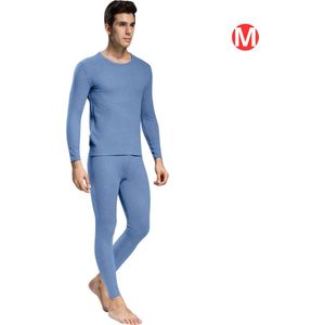 Livano Thermokleding Set - Thermobroek - Thermoshirt - Thermo - Beenverwarmers - Voor Heren - Fleece - Broek + Shirt - Lichtblauw - Maat XS