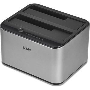 Dual Bay Externe HDD Docking Station met Offline Cloner Functie voor 2,5 & 3,5 inch HDD SSD