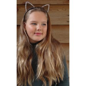 Jessidress® Haarband met kattenoren van tule en strass Elegante Haar Diadeem
