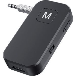 Provium Bluetooth 5.1 - 2 in 1 Zender en Ontvanger - Handsfree Bellen - Bluetooth auto audio headset - Dual Device Connectie - 10 uur Batterij - 3.5mm AUX adapter - zwart