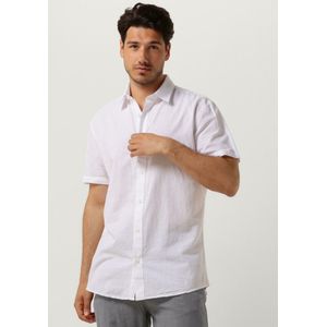 SELECTED MEN Slhslimnew-linen Shirt Ss Classic Heren - Vrijetijds blouse - Wit - Maat L