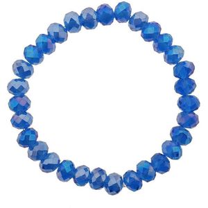 Melady Kralen Armband 30beadsx8mm Blauw Kunststof Rond Armband Dames Armbandjes Sieraden Dames