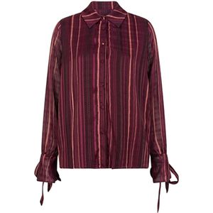Lofty Manner - Blouse Mette - Diep Bordeaux - Folk Print - Dames