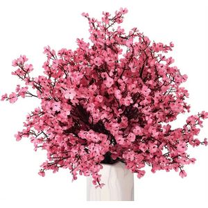 Kunstbloemen-Nepbloemen –49cm hoog - doe-het-zelf boeket -decoratie, knutselen en versiering – DIY – Plukboeket - Gypsophila–bruiloft -Extra 2m led– roze-3stuks