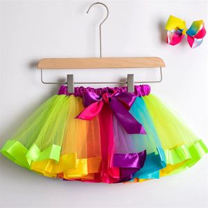 Regenboog meisjes tutu rok - Gekleurde tule meisjes rok - Regenboog kleuren meisjes rok - maat 74-80-86 - S - meisjes rokje 12 tot 18 maanden