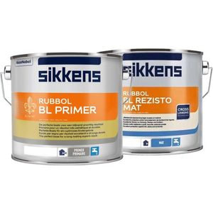 BUNDEL: Sikkens Rubbol BL Primer + Rubbol BL Rezisto Mat - 2,5 l + 2,5 l - 12 m²/l