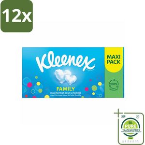 Kleenex – Family – Tissues – 128 stuks per verpakking - Voordeelverpakking - 12 stuks - Tissue - Gezin
