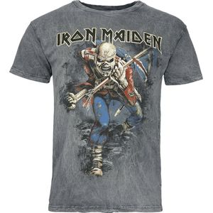 Iron Maiden Trooper Heren T-shirt - grijs - S