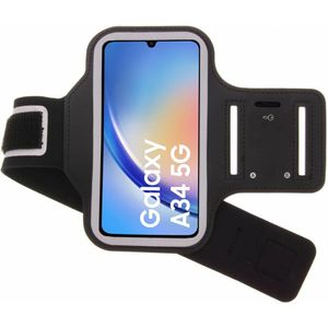 BixB Sportband Geschikt voor Samsung Galaxy A34 hardloop armband telefoon - sportarmband - zwart
