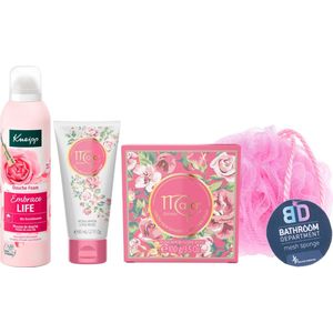 Kneipp Cadeauset Embrace Life & Maja Rose Love - Maja Love Rose Soap 100g - Kneipp Douchefoam 200ml Embrace Life - Maja Love Rose Handcreme 80ml