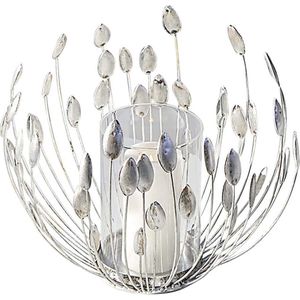 Casablanca modernes Design Windlicht, metaal, zilverkleurig, hoogte 27 cm