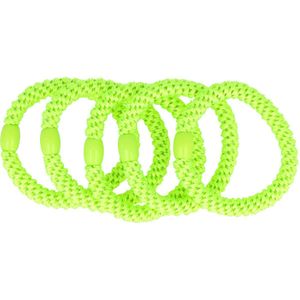 Haarsoires Haarelastieken basic - Hair Tie neon - Groen - Set van 5 - Eenvoudige Haar Elastieken voor Dagelijks Gebruik