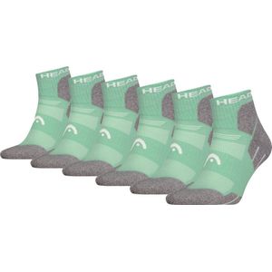 HEAD Wandelsokken All Climates Hiking Quarter - 6 paar - Halfhoge Hiking Sokken -Licht Groen - Maat 35/38