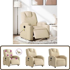 vidaXL Massagestoel - Elektrisch Verstelbaar - crèmekleurig Elektrisch Verstelbare Massagestoel - Elektrisch Verstelbare Massagestoelen - Elektrische Massagestoel - Massagestoel
