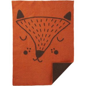 Klippan -wiegdeken - Fox Face 65x90cm 100% eco wol - vos