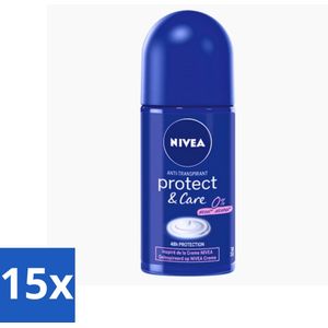 Nivea - Protect & Care - Deodorant - Roll-On - 50 ml - Bulkverpakking - 15 stuks