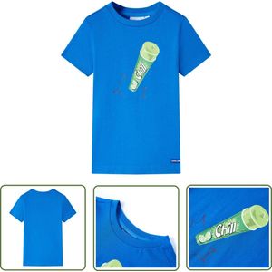vidaXL Jongensshirts - Kinderhemd - Kindershirt 116 felblauw - Meisjes Shirts - Kindermode - Zomerkleren