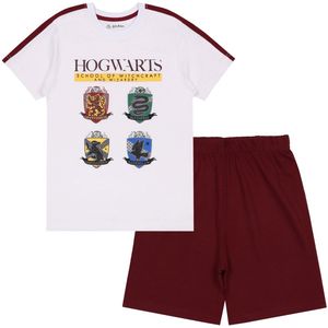 Harry Potter Jongenspyjama met korte broek, witte en bordeauxrode zomerpyjama