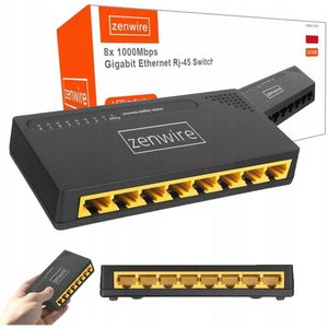 Zenwire SG1008 - Netwerk Switch - Zwart - 8 Poorten - Gigabit Ethernet - 1000 MB