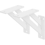 Plankdrager set van 2 120x120 mm wit dubbele beugel van aluminium ML design