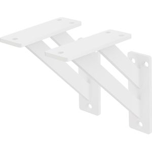 Plankdrager set van 2 120x120 mm wit dubbele beugel van aluminium ML design