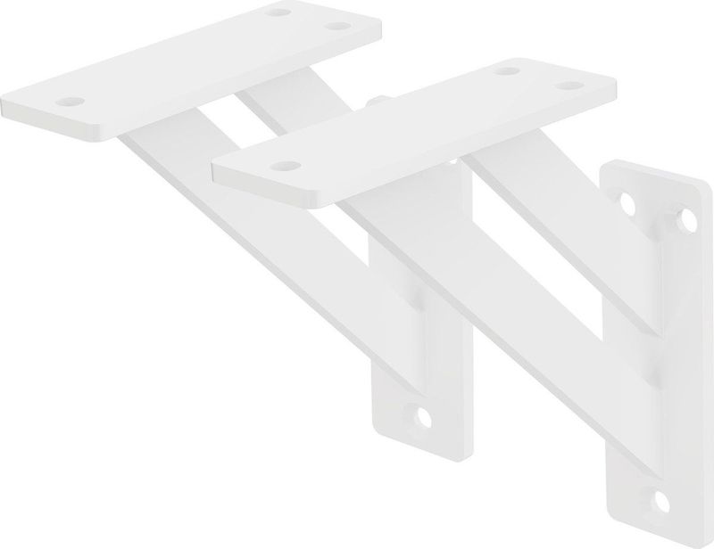 Plankdrager set van 2 120x120 mm wit dubbele beugel van aluminium ML design