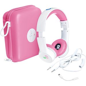 Clevy Hearsafe (Max 85 dB) - Koptelefoon voor kinderen met case en USB-C adapter - Roze - Ontworpen voor de schoolklas - Kids Headphone - Headset